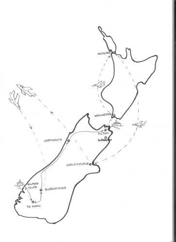 Map of NZ trip