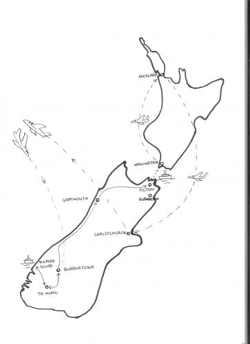 Map of NZ trip Map of NZ trip